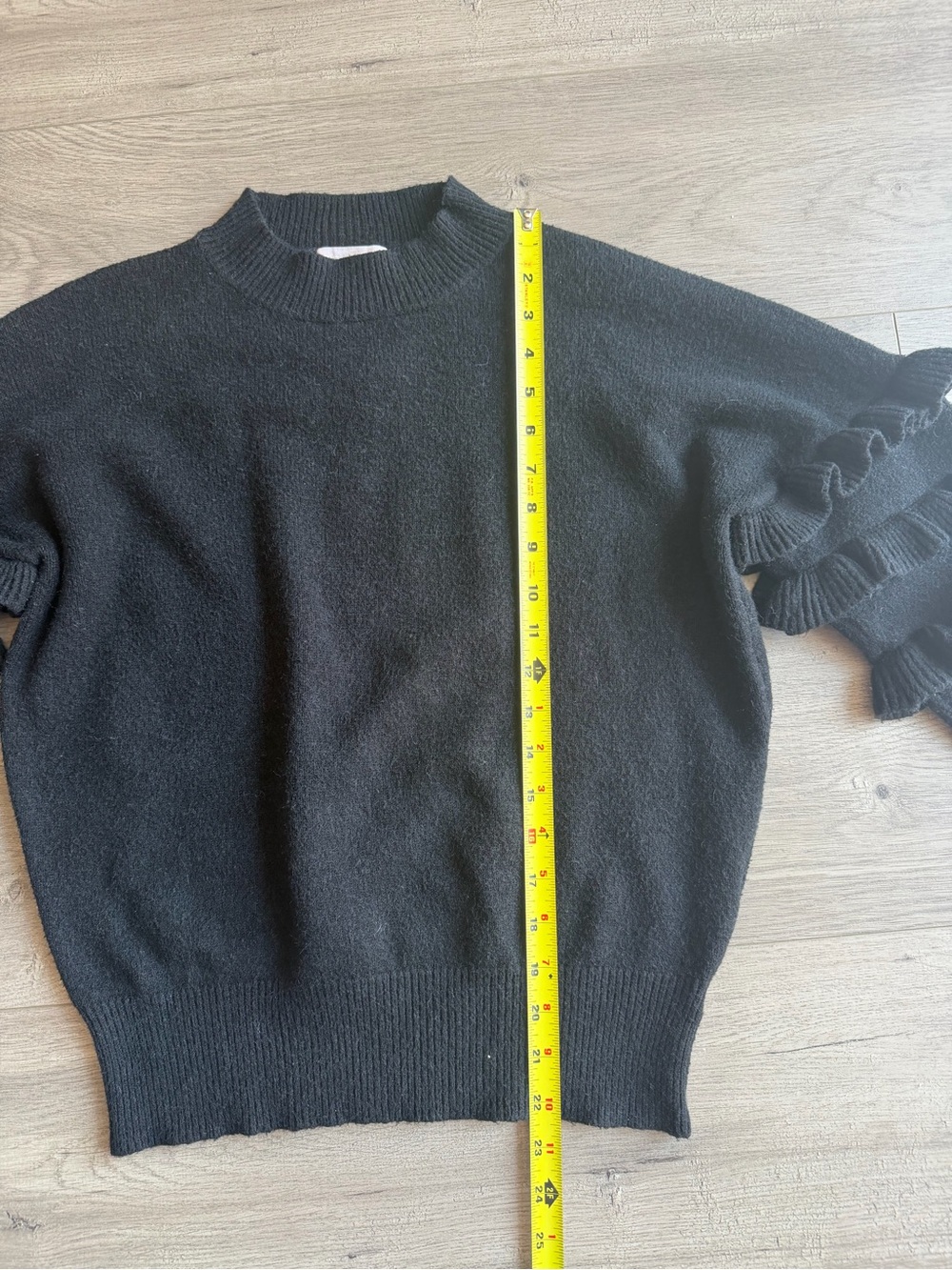 Line + Dot Beau Ruffle Sleeve Sweater - black - size small - Picture 3 of 5